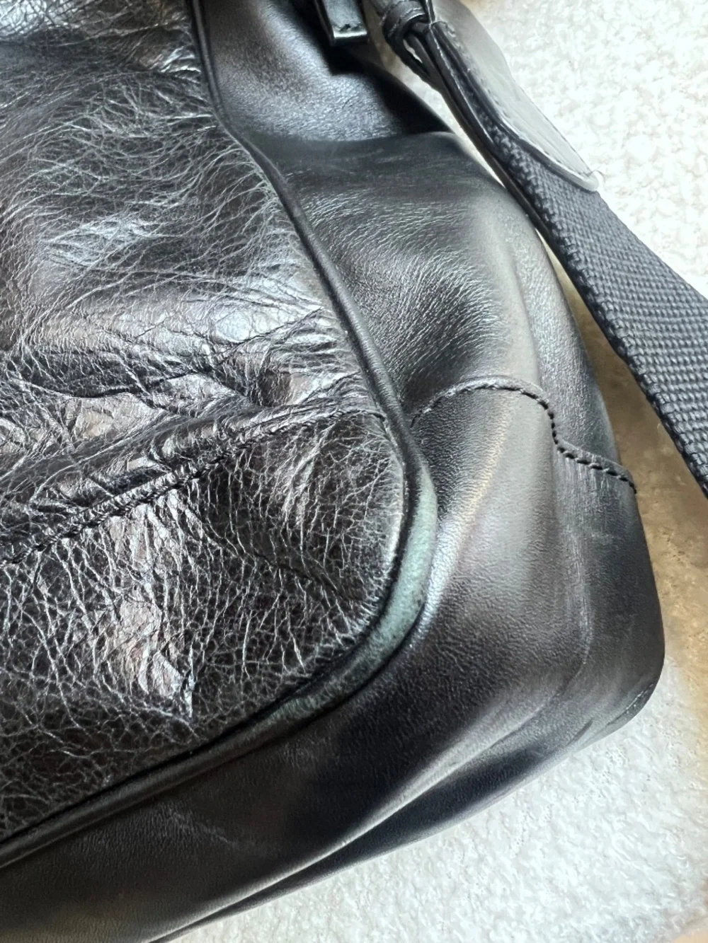 Balenciaga Lambskin Motocross Classic Reporter Crossbody